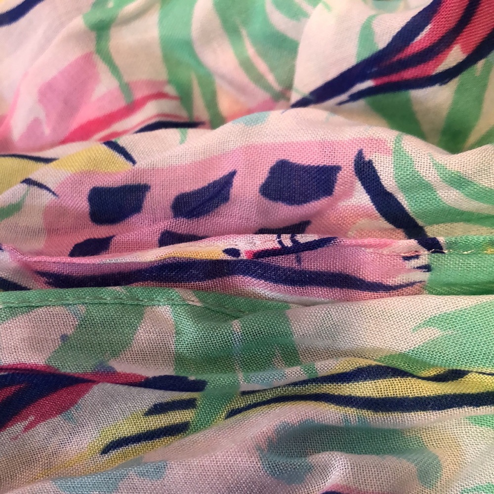 Stella & Dot Palm city scarf Pastel colors cotton large wrap cover up swim - Picture 6 of 10